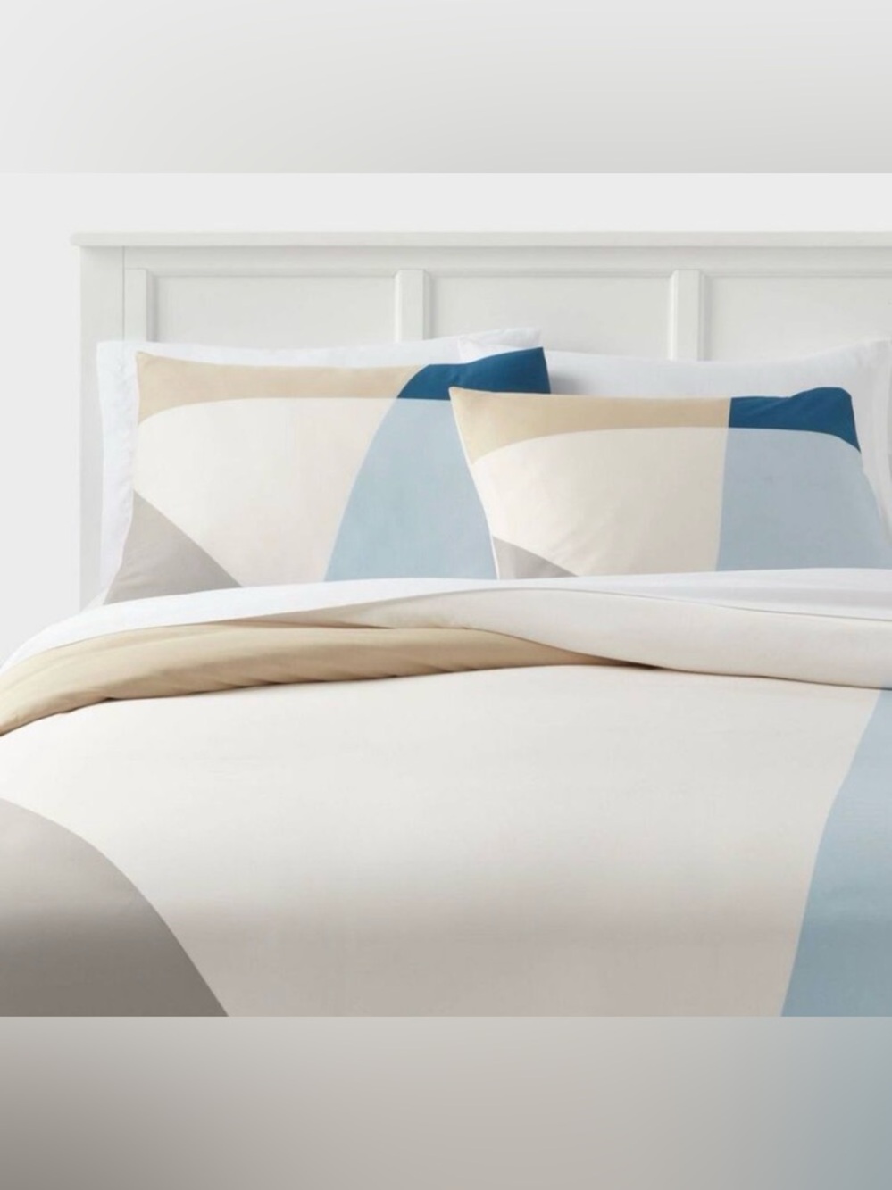Twin/ Twin XL Cotton Blend Sateen Duvet blue/Ivory/Light